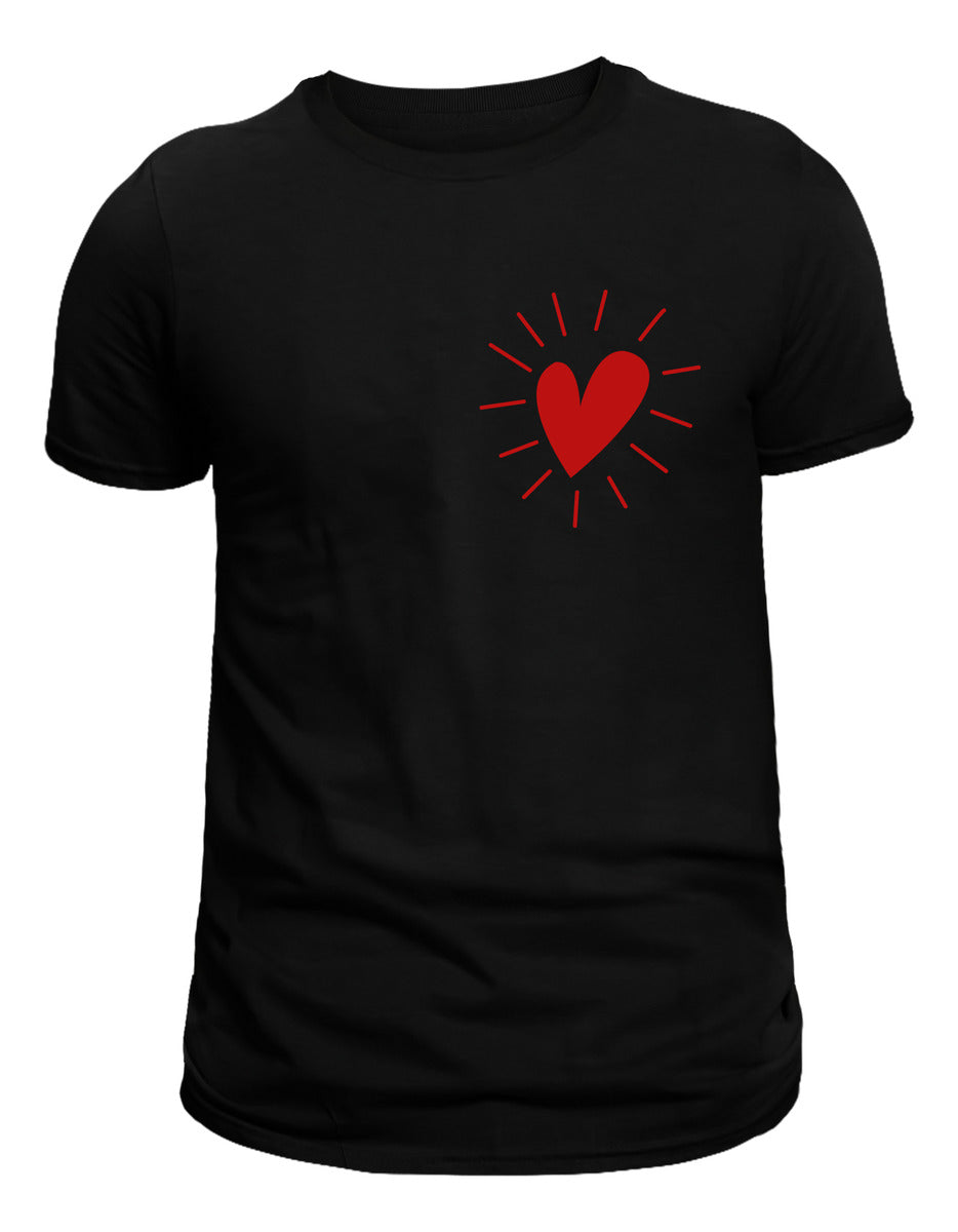 Women's Black T-Shirt – Luminous Heart | Minimalist Design | Urban Minimalism