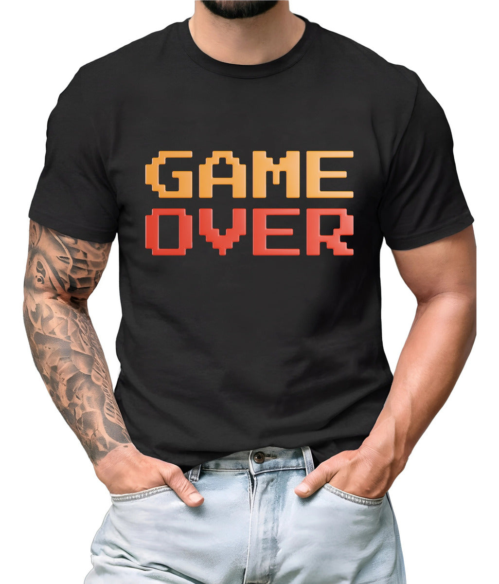 Men's Black T-Shirt – Game Over Pixel Art Gamer | Urban Minimalism