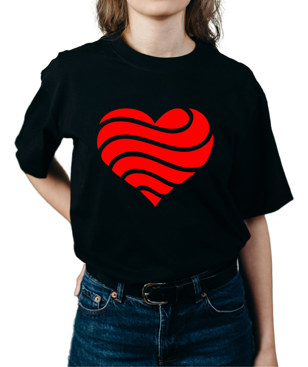 Women's T-shirt – Wavy Heart | Artistic Love Design | Urban Minimalism