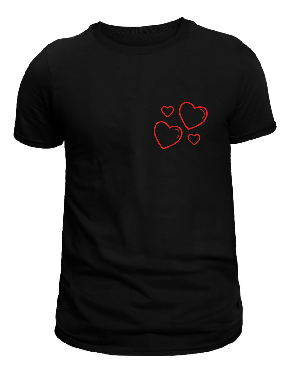 Men's Black T-Shirt – Valentine's Day Bubble Heart | Urban Minimalism