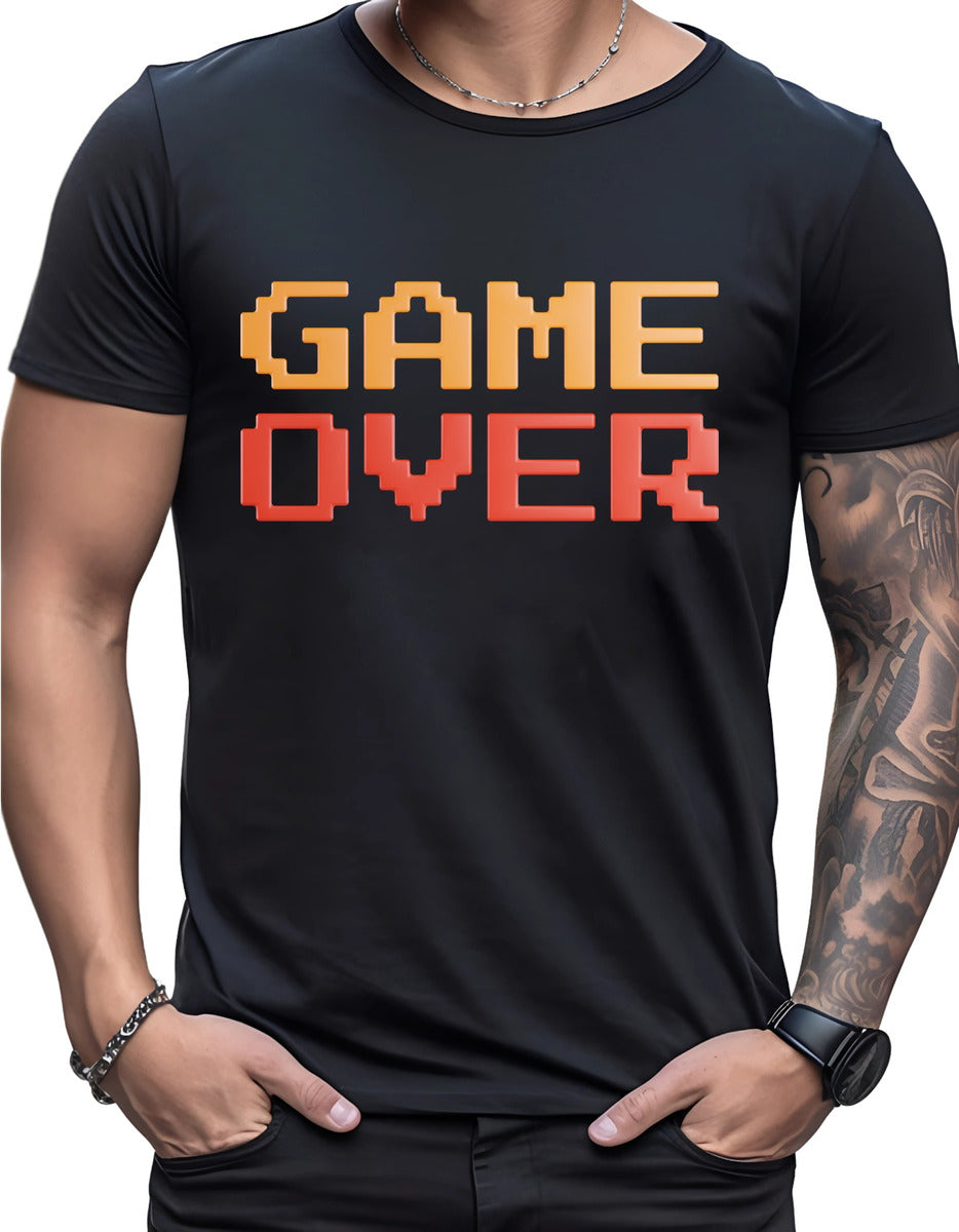 Men's Black T-Shirt – Game Over Pixel Art Gamer | Urban Minimalism