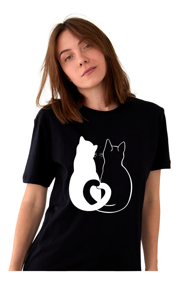 Women's Black T-Shirt – Loving Cats | Urban Minimalism