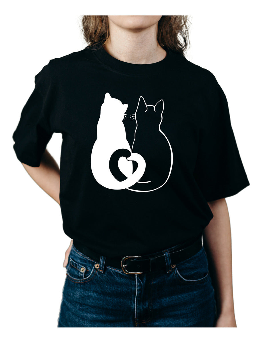 Women's Black T-Shirt – Loving Cats | Urban Minimalism