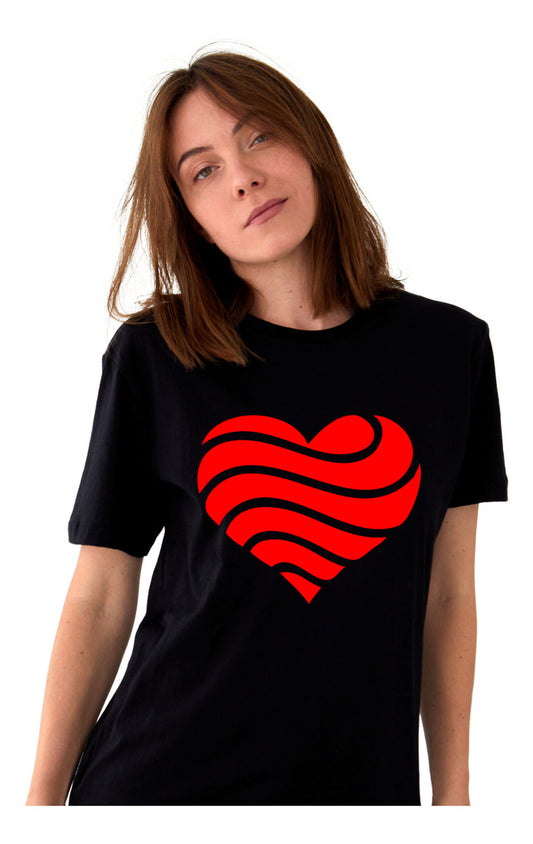 Women's T-shirt – Wavy Heart | Artistic Love Design | Urban Minimalism