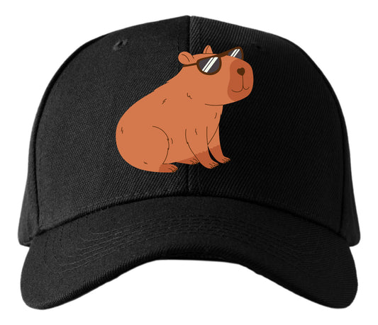 Gorra Tipo Baseball Diseño Capibara Lentes Gorras Negras