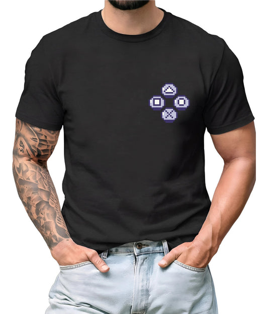 Men's Black T-Shirt – Retro Gamer Controller | Urban Minimalism