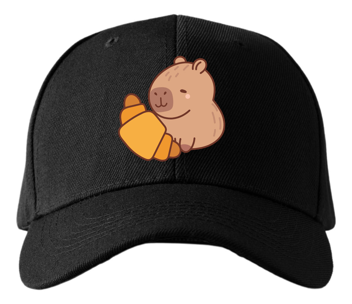 Gorra Negra Tipo Baseball – Capibara con Cuernito | Accesorios Unisex