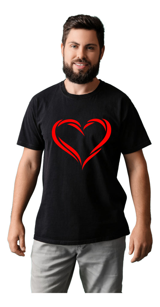 Men's Black T-Shirt – Minimalist Heart | Subtle and Elegant Design | Urban Minimalism