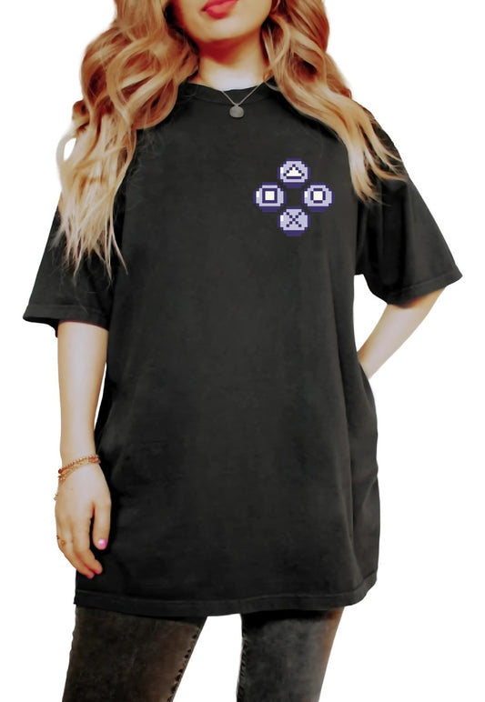 Women's Black T-Shirt – Retro Gamer Controller | Urban Minimalism