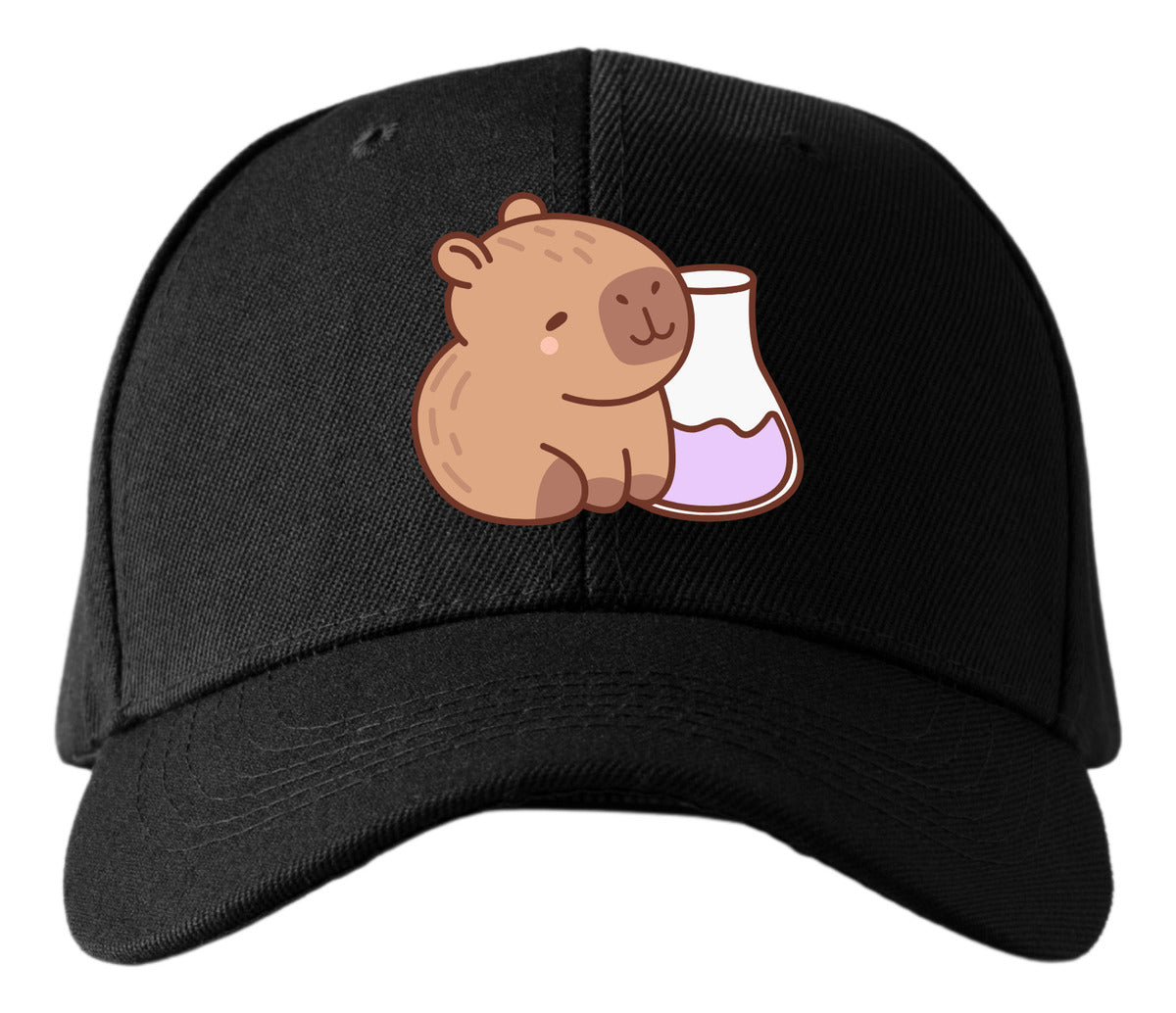 Gorra Negra Tipo Baseball – Capibara Científico | Accesorios Unisex