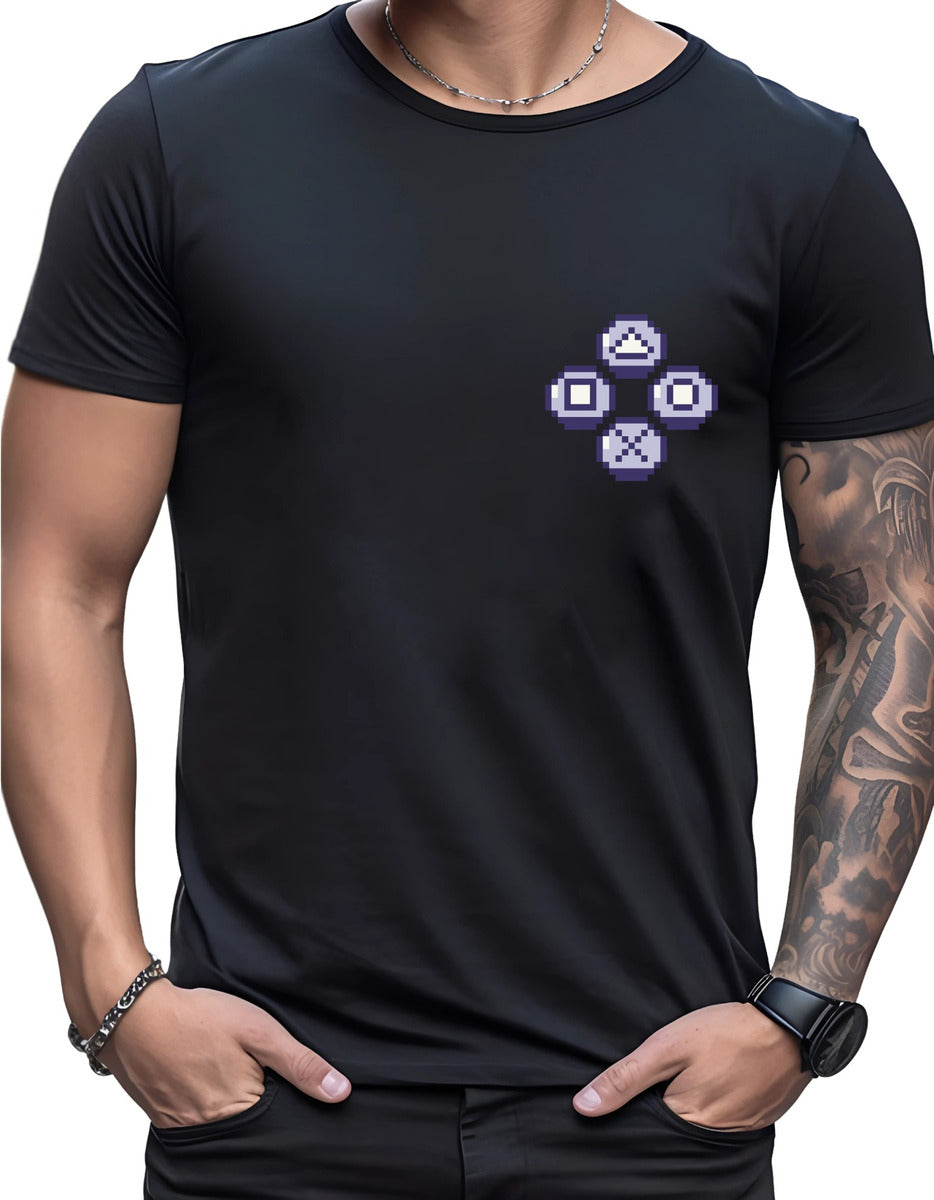 Men's Black T-Shirt – Retro Gamer Controller | Urban Minimalism